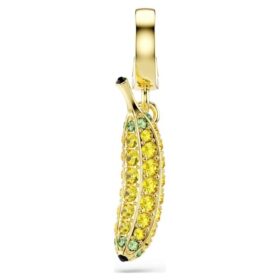Minions-Bananen-Anhänger mit Pavé-Besatz, gelb, vergoldet