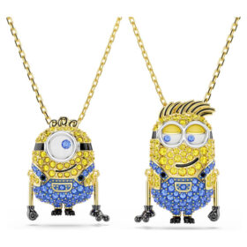Minions James und Henry, Pavé-Besatz, mehrfarbig, vergoldet Minions James und Henry, Pavé-Besatz, mehrfarbig, vergoldet