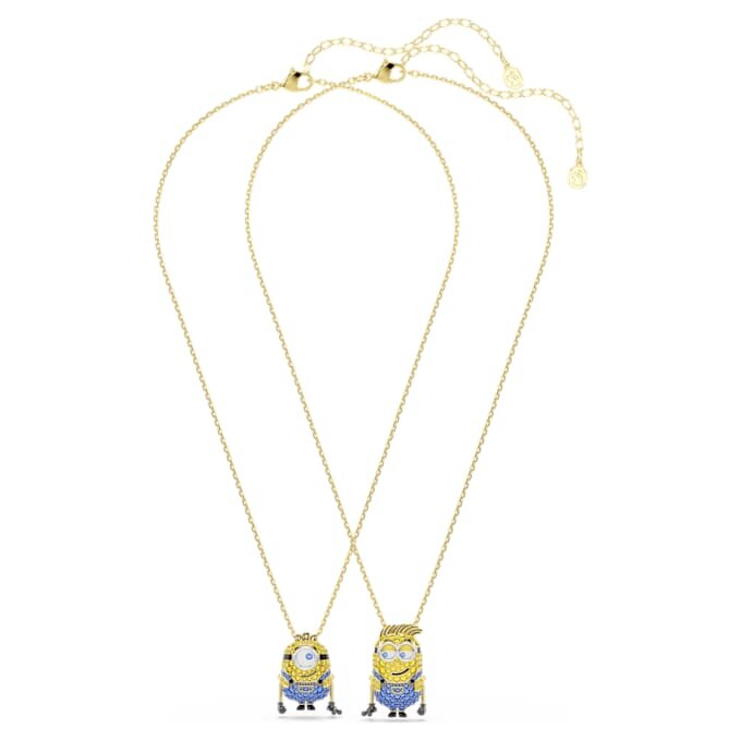 Minions James und Henry, Pavé-Besatz, mehrfarbig, vergoldet Minions James und Henry, Pavé-Besatz, mehrfarbig, vergoldet