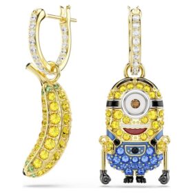 Minions Stuart und Banana Ohrringe Pavé, Mini, mehrfarbig, vergoldet