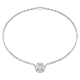 Octagon-Halskette mit im Labor gezüchteten Diamanten, 12.86 Ct Tw, achteckige Form, 18K Weissgold Octagon-Halskette mit im Labor gezüchteten Diamanten, 12.86 Ct Tw, achteckige Form, 18K Weissgold