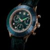 Octea Chrono Uhr Swiss Made, Lederarmband, grün, roségoldfarbenes Finish Octea Chrono Uhr Swiss Made, Lederarmband, grün, roségoldfarbenes Finish