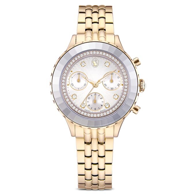 Octea Chrono Uhr Swiss Made, Metallarmband, Goldfarben, champagnerfarbene Oberfläche Octea Chrono Uhr Swiss Made, Metallarmband, Goldfarben, champagnerfarbene Oberfläche