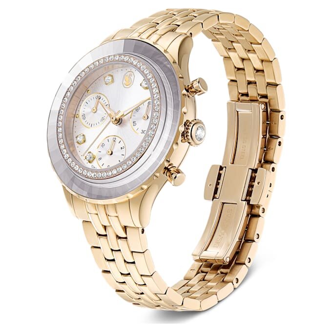 Octea Chrono Uhr Swiss Made, Metallarmband, Goldfarben, champagnerfarbene Oberfläche Octea Chrono Uhr Swiss Made, Metallarmband, Goldfarben, champagnerfarbene Oberfläche