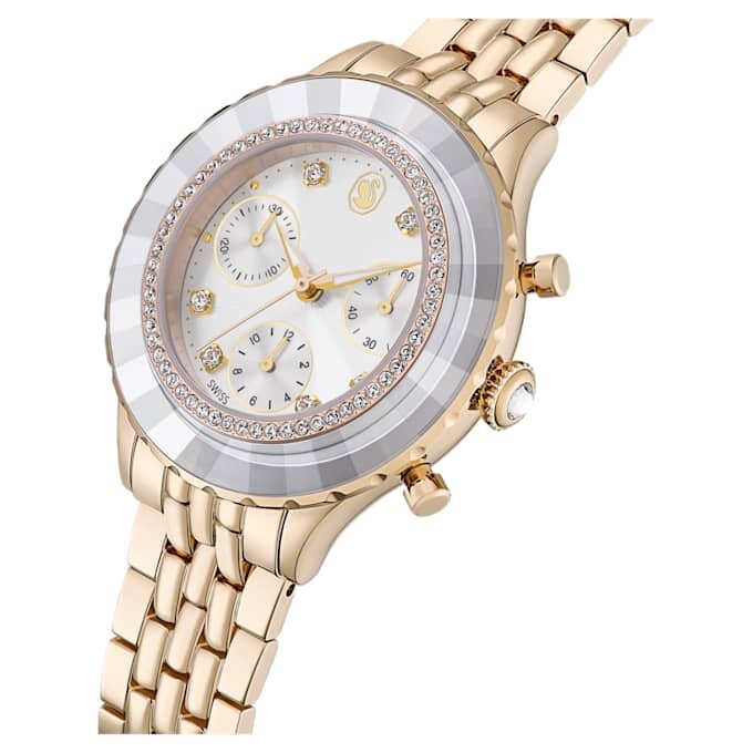 Octea Chrono Uhr Swiss Made, Metallarmband, Goldfarben, champagnerfarbene Oberfläche Octea Chrono Uhr Swiss Made, Metallarmband, Goldfarben, champagnerfarbene Oberfläche