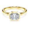 Ring mit achteckiger Fassung, im Labor gezüchtete Diamanten 1.0 Ct Tw, achteckige Form, 14K Gelbgold