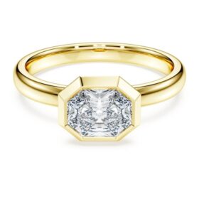 Ring mit achteckiger Fassung, im Labor gezüchtete Diamanten 1.0 Ct Tw, achteckige Form, 14K Gelbgold Ring mit achteckiger Fassung, im Labor gezüchtete Diamanten 1.0 Ct Tw, achteckige Form, 14K Gelbgold