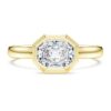 Ring mit achteckiger Fassung, im Labor gezüchtete Diamanten 1.0 Ct Tw, achteckige Form, 14K Gelbgold