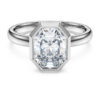 Ring mit achteckiger Fassung, im Labor gezüchtete Diamanten 2.0 Ct Tw, achteckige Form, 14K Weissgold Ring mit achteckiger Fassung, im Labor gezüchtete Diamanten 2.0 Ct Tw, achteckige Form, 14K Weissgold