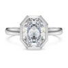 Ring mit achteckiger Fassung, im Labor gezüchtete Diamanten 2.0 Ct Tw, achteckige Form, 14K Weissgold Ring mit achteckiger Fassung, im Labor gezüchtete Diamanten 2.0 Ct Tw, achteckige Form, 14K Weissgold