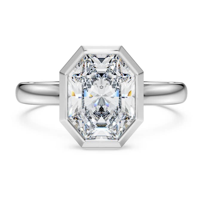 Ring mit achteckiger Fassung, im Labor gezüchtete Diamanten 2.0 Ct Tw, achteckige Form, 14K Weissgold Ring mit achteckiger Fassung, im Labor gezüchtete Diamanten 2.0 Ct Tw, achteckige Form, 14K Weissgold