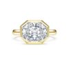 Ring mit achteckiger Fassung, im Labor gezüchtete Diamanten 3.0 Ct Tw, achteckige Form, 14K Gelbgold