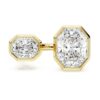 Ring mit achteckiger Fassung, im Labor gezüchtete Diamanten 4.10 Ct Tw, achteckige Form, 18K Gelbgold