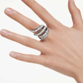 Ring «Swan» aus der Vienna-Kollektion, weiss, rutheniumbeschichtet