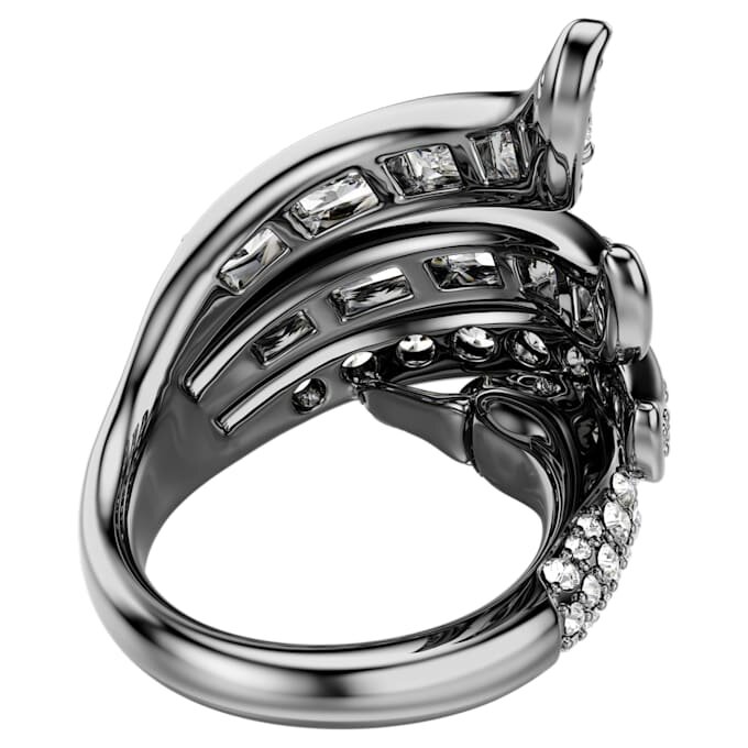 Ring «Swan» aus der Vienna-Kollektion, weiss, rutheniumbeschichtet Ring «Swan» aus der Vienna-Kollektion, weiss, rutheniumbeschichtet