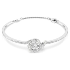 Schlangenarmband mit gemischten Schliffarten, Jahr der Schlange, weiss, rhodiniert