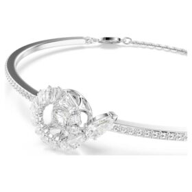 Schlangenarmband mit gemischten Schliffarten, Jahr der Schlange, weiss, rhodiniert