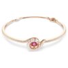 Schlangenarmband mit gemischten Schliffen, Jahr der Schlange, rot, roségoldfarben plattiert Schlangenarmband mit gemischten Schliffen, Jahr der Schlange, rot, roségoldfarben plattiert