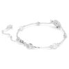 Schlangenarmband mit Kristallperle, gemischte Schliffe, Jahr der Schlange, weiss, rhodiniert