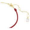Schlangenarmband mit Kristallperlen, gemischte Schliffe, Jahr der Schlange, rot, goldfarben plattiert