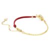 Schlangenarmband mit Kristallperlen, gemischte Schliffe, Jahr der Schlange, rot, goldfarben plattiert