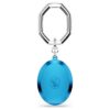 Schlüsselanhänger mit ovalem Schliff, blau, gemischte Metalloberfläche Schlüsselanhänger mit ovalem Schliff, blau, gemischte Metalloberfläche