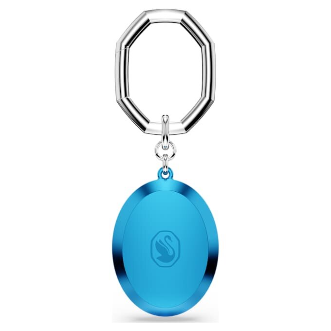 Schlüsselanhänger mit ovalem Schliff, blau, gemischte Metalloberfläche Schlüsselanhänger mit ovalem Schliff, blau, gemischte Metalloberfläche