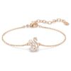 Schwan-Armband mit gemischten Schliffen, Schwan, weiss, roségoldfarben plattiert Schwan-Armband mit gemischten Schliffen, Schwan, weiss, roségoldfarben plattiert