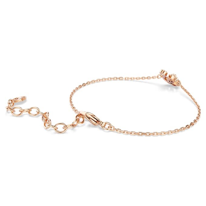 Schwan-Armband mit gemischten Schliffen, Schwan, weiss, roségoldfarben plattiert Schwan-Armband mit gemischten Schliffen, Schwan, weiss, roségoldfarben plattiert