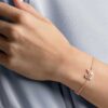 Schwan-Armband, Schwan, rosa, roségoldfarben plattiert Schwan-Armband, Schwan, rosa, roségoldfarben plattiert