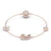 Schwan-Armband, Schwan, rosa, roségoldfarben plattiert Schwan-Armband, Schwan, rosa, roségoldfarben plattiert