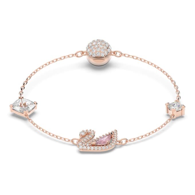Schwan-Armband, Schwan, rosa, roségoldfarben plattiert Schwan-Armband, Schwan, rosa, roségoldfarben plattiert