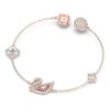 Schwan-Armband, Schwan, rosa, roségoldfarben plattiert Schwan-Armband, Schwan, rosa, roségoldfarben plattiert