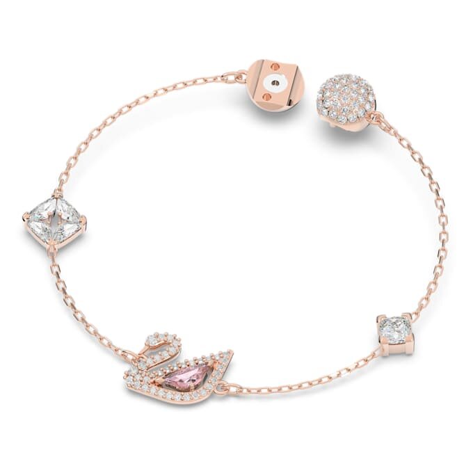 Schwan-Armband, Schwan, rosa, roségoldfarben plattiert Schwan-Armband, Schwan, rosa, roségoldfarben plattiert