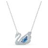 Schwan-Halskette «Dancing Swan», blau, rhodiniert Schwan-Halskette «Dancing Swan», blau, rhodiniert