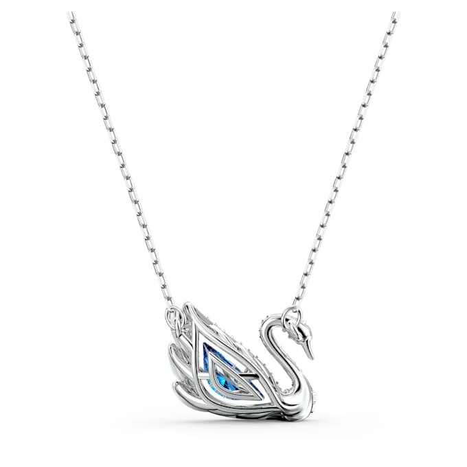 Schwan-Halskette «Dancing Swan», blau, rhodiniert Schwan-Halskette «Dancing Swan», blau, rhodiniert