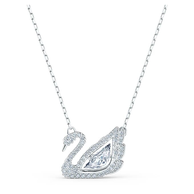 Schwan-Halskette «Dancing Swan», weiss, rhodiniert Schwan-Halskette «Dancing Swan», weiss, rhodiniert