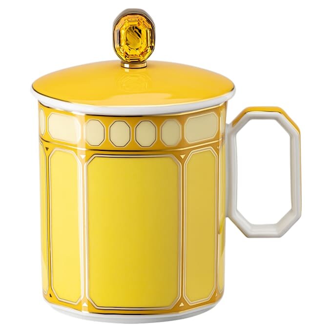 Signum-Becher mit Deckel aus Porzellan, gelb Signum-Becher mit Deckel aus Porzellan, gelb
