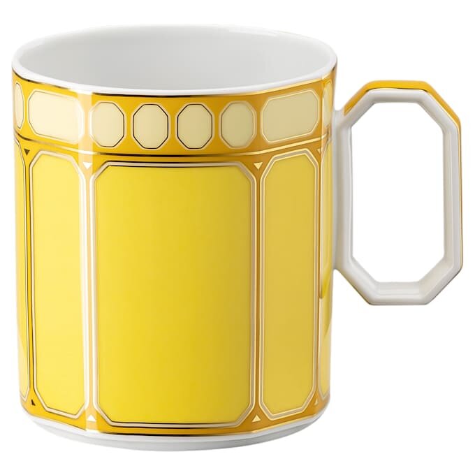 Signum-Becher mit Deckel aus Porzellan, gelb Signum-Becher mit Deckel aus Porzellan, gelb