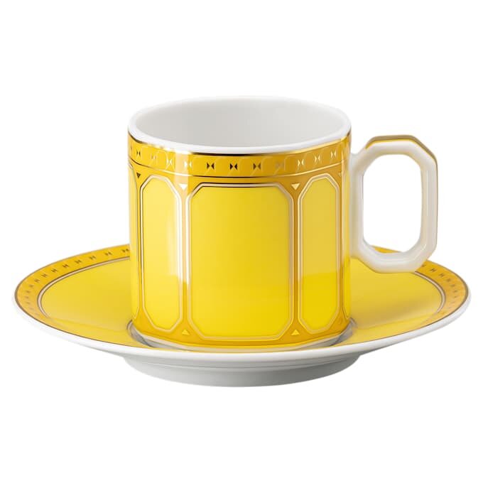 Signum Espressotasse mit Untertasse aus Porzellan, gelb Signum Espressotasse mit Untertasse aus Porzellan, gelb