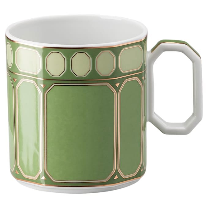 Signum-Kaffeetasse mit Untertasse aus Porzellan, grün Signum-Kaffeetasse mit Untertasse aus Porzellan, grün