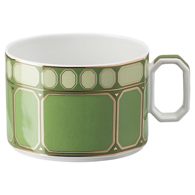 Signum Teetasse mit Untertasse aus Porzellan, grün Signum Teetasse mit Untertasse aus Porzellan, grün