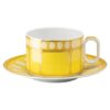 Signum Teetasse mit Untertasse aus Porzellan, gelb Signum Teetasse mit Untertasse aus Porzellan, gelb