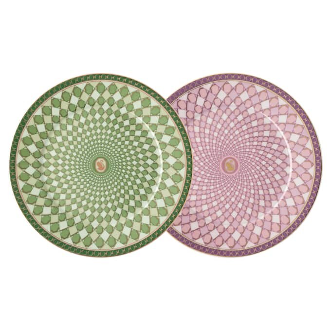 Signum-Teller-Set aus Porzellan, mittelgross, mehrfarbig Signum-Teller-Set aus Porzellan, mittelgross, mehrfarbig