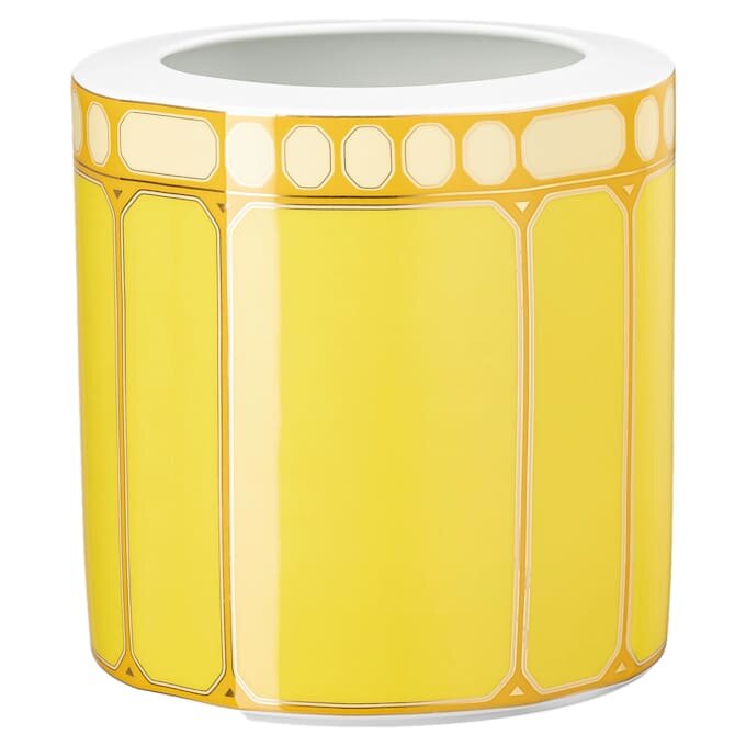 Signum-Vase aus Porzellan, breit, gelb Signum-Vase aus Porzellan, breit, gelb
