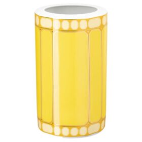 Signum-Vase aus Porzellan, gelb
