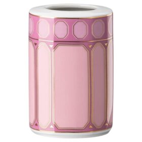 Signum-Vase aus Porzellan, klein, rosa