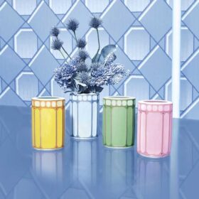 Signum-Vase aus Porzellan, mittelgross, blau Signum-Vase aus Porzellan, mittelgross, blau