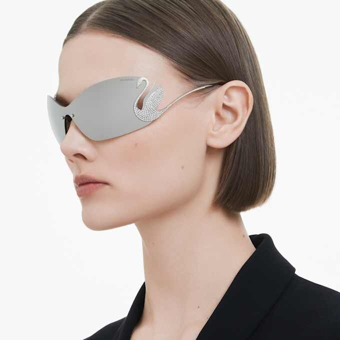 Sonnenbrille im Maskenstil, Swan, Sk7020, silberfarben Sonnenbrille im Maskenstil, Swan, Sk7020, silberfarben
