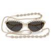 Sonnenbrille in Cat-Eye-Form, mit Kette, grau Sonnenbrille in Cat-Eye-Form, mit Kette, grau